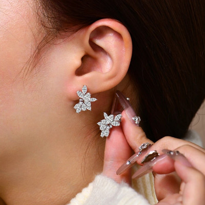 أقراط tatagems-أقراط مويسانيتي للرجال والنساء ، فض...