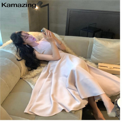 Women's sleeveless dresses for parties, elegant medium-length dress, French, birthday, graduation, romantic, new fashion, summer