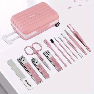 مقصات أظافر منزلية رائعة للإناث ، مجموعة صندوق سفر...