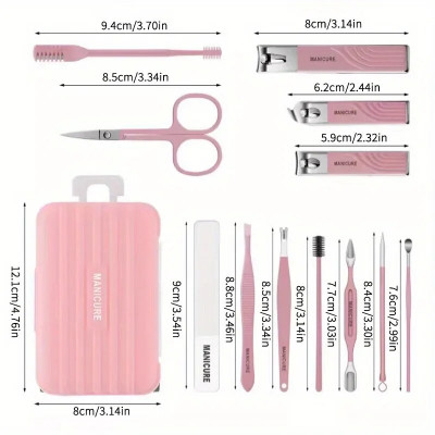 مقصات أظافر منزلية رائعة للإناث ، مجموعة صندوق سفر...