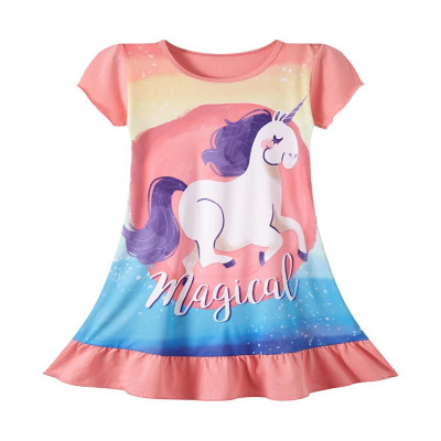 فستان أميرات مطبوع عليه رسوم كرتونية يابانية للبنا...