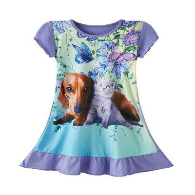 فستان أميرات مطبوع عليه رسوم كرتونية يابانية للبنا...