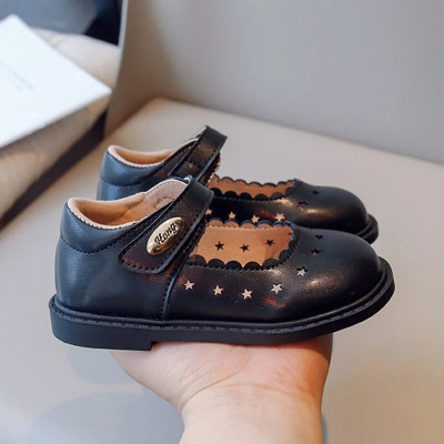 حذاء جلد كلاسيكي للبنات ، شقق أطفال ، أميرة حلوة ،...