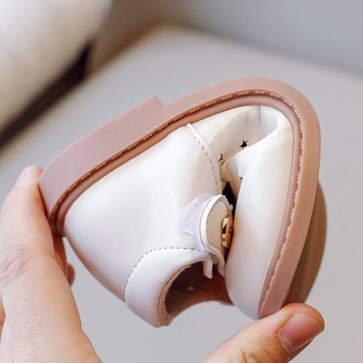 حذاء جلد كلاسيكي للبنات ، شقق أطفال ، أميرة حلوة ،...