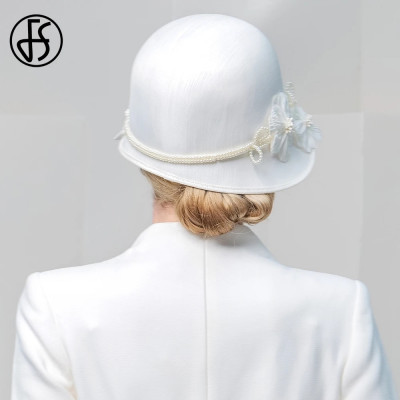 قبعات الكوكتيل العتيقة للسيدات ، قبعة أنيقة ، أبيض...