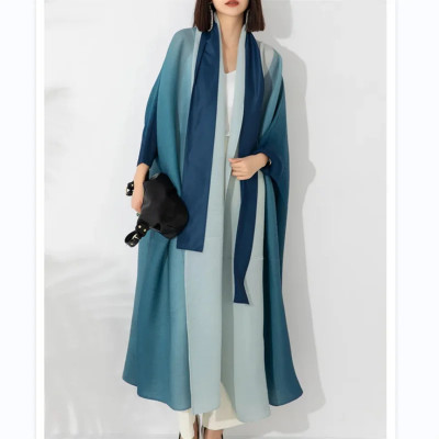 فستان طويل من Miyake متدرج مطوي للنساء ، أكمام عري...