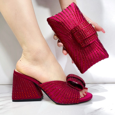 كعب عالي أحادي اللون للنساء ، حقيبة أحذية أنيقة ،...