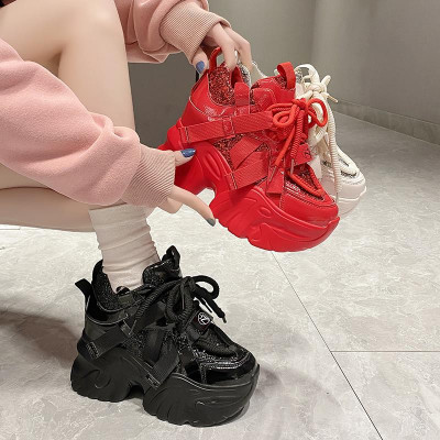 أحذية رياضية غير رسمية بنعل سميك للنساء ، أحذية نس...