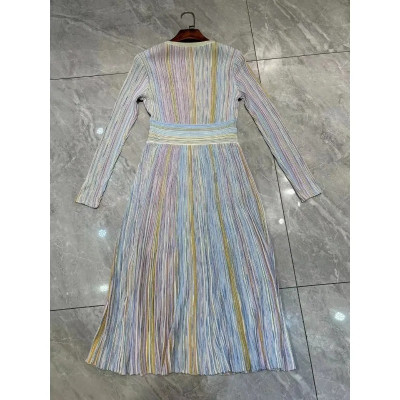 المرأة ضيق محبوك فستان ، كم طويل ، الخامس الرقبة ،...