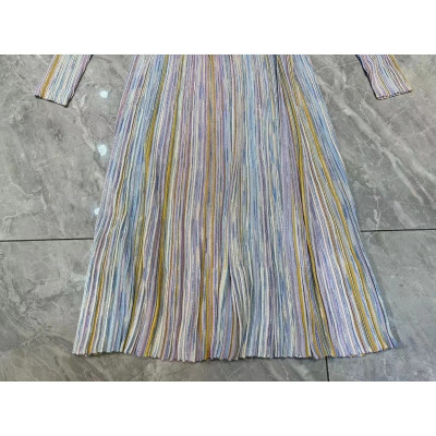 المرأة ضيق محبوك فستان ، كم طويل ، الخامس الرقبة ،...