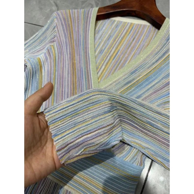 المرأة ضيق محبوك فستان ، كم طويل ، الخامس الرقبة ،...