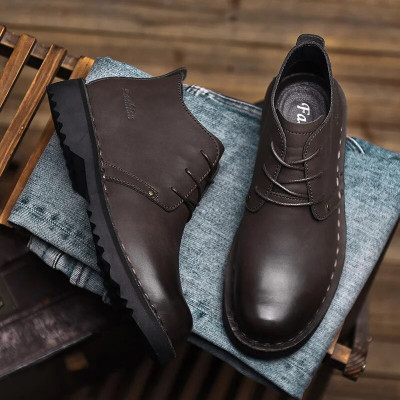 أحذية أدوات شتلة ذهبية للرجال ، أحذية جلدية عتيقة...