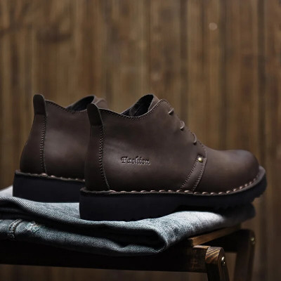 أحذية أدوات شتلة ذهبية للرجال ، أحذية جلدية عتيقة...