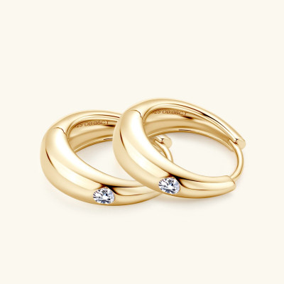 925 فضة مويسانيت هوب أقراط للنساء ، هوجي الأطواق ،...