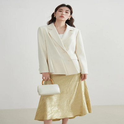 سترة قصيرة غير منتظمة للنساء ، بلوزة براقة ، بدلة...