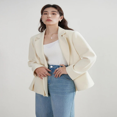 سترة قصيرة غير منتظمة للنساء ، بلوزة براقة ، بدلة...