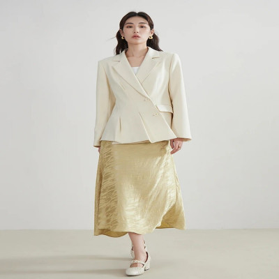 سترة قصيرة غير منتظمة للنساء ، بلوزة براقة ، بدلة...