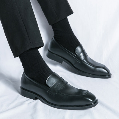 أحذية بدون كعب للعمل للرجال ، أحذية جلدية عالية ال...