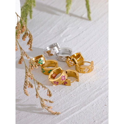 Yhpup Exquisite Pink Green White Cubic Zirconia St...