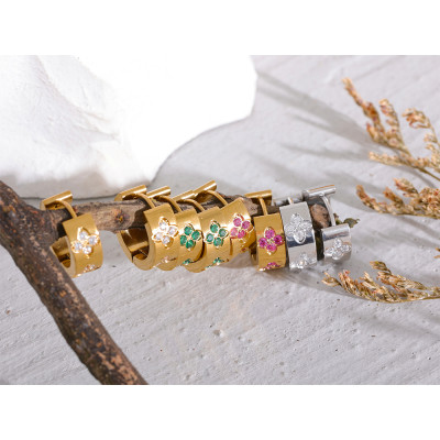 Yhpup Exquisite Pink Green White Cubic Zirconia St...