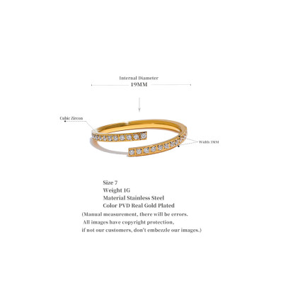 Yhpup Exquisite Minimalist Cubic Zirconia Stainles...