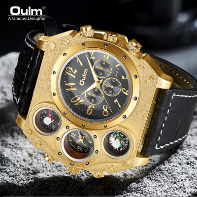 ساعة Oulm رياضية للرجال – تصميم عصري بسوار جلدي فا...