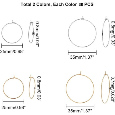 أقراط من الفولاذ المقاوم للصدأ لا تسبب الحساسية ،...