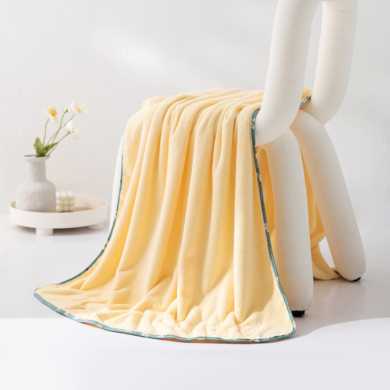 ريفي - منشفة كبيرة ( أطراف موردة ) - ليموني