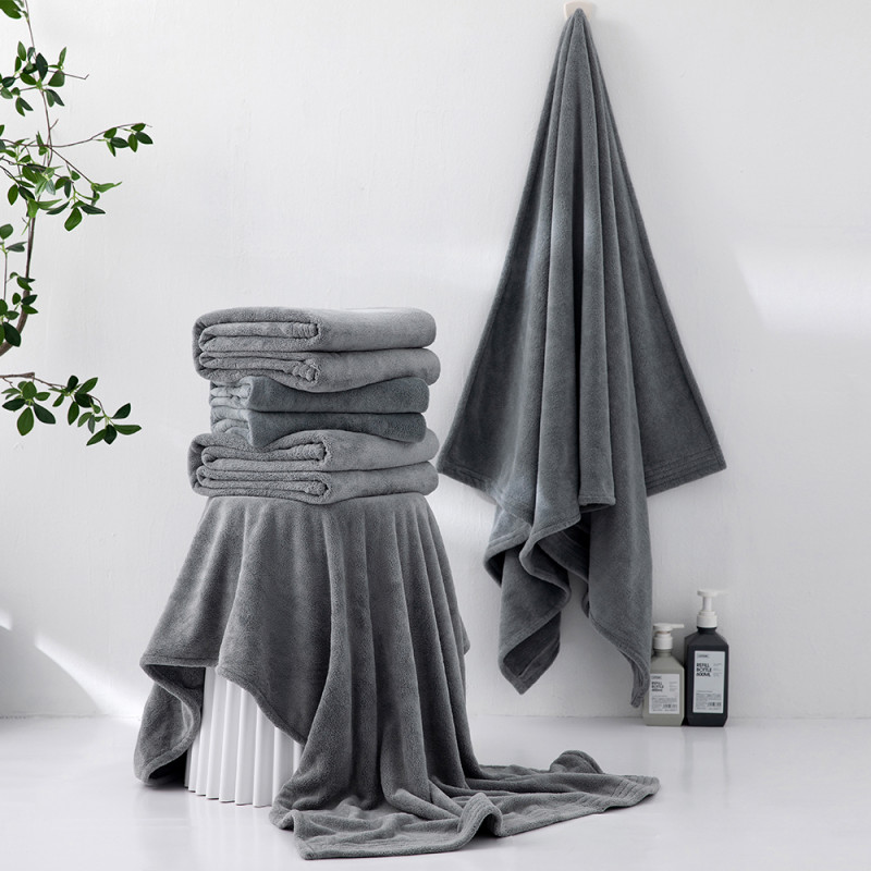 ريفي - منشفة مودرن وسط - رمادي