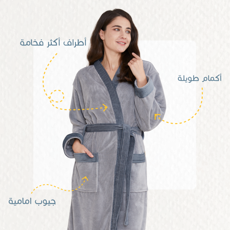 ريفي - أرواب مودرن رمادي - XL