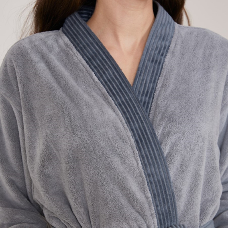 ريفي - أرواب مودرن رمادي - L