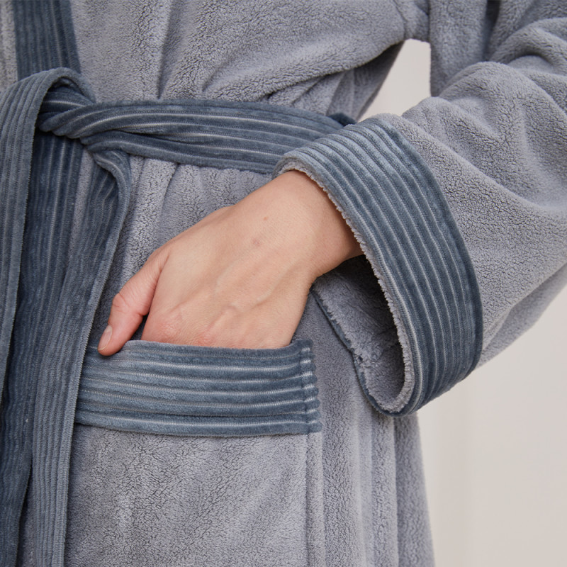 ريفي - أرواب مودرن رمادي - L