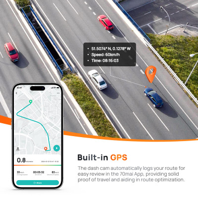 النسخة العالمية الجديدة 70mai Dash Cam A510 1944P...