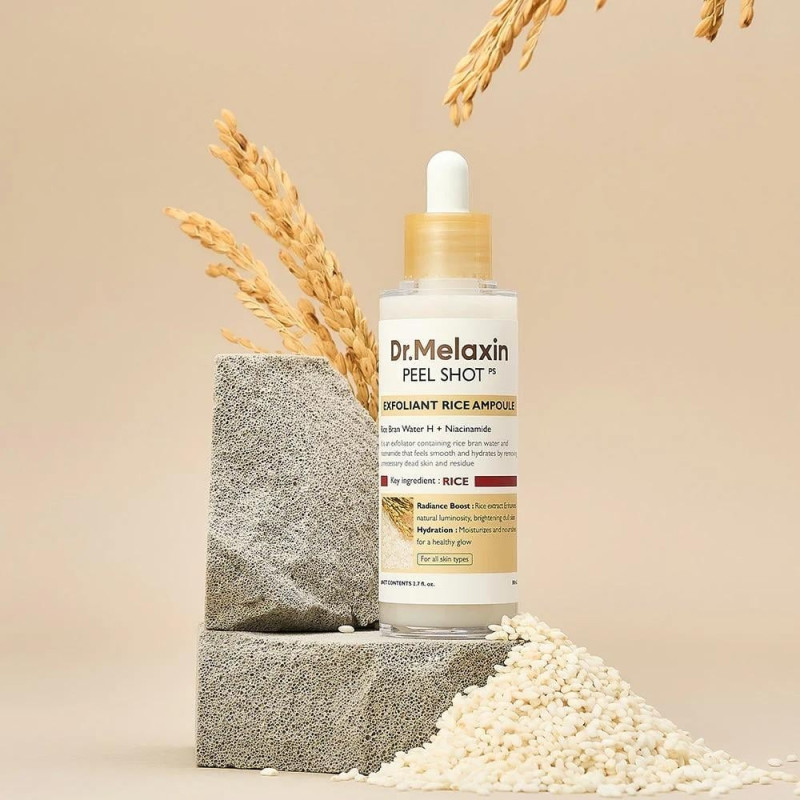 دكتور ميلاكسين - أمبول الأرز الأبيض لتقشير وإشراقة البشرة 80 مل