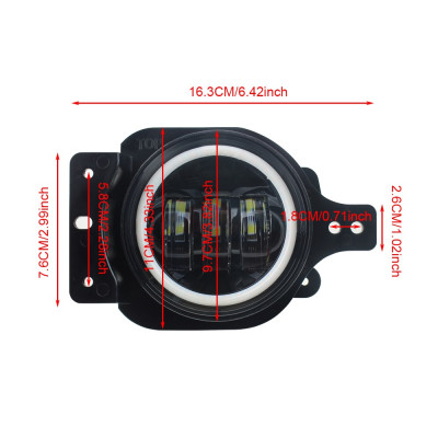أضواء الضباب LED مع تصاعد قوس ، جيب رانجلر JL 2018...