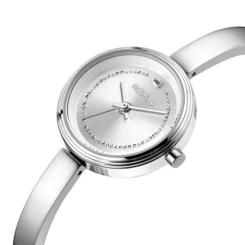 ساعة نسائي من هالو كيتي 18039 فضي كامل