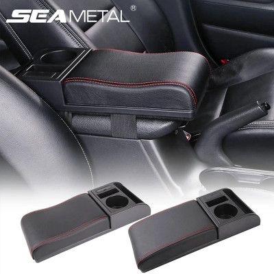 SEAMETAL سيارة مسند الذراع صندوق موسع الكوع دعم العالمي السيارات الذراع الراحة مع USB شحن منافذ حامل الكأس قابل للتعديل طول