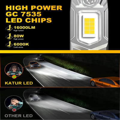 مصباح أمامي ليد Katur-Canbus H1 ، غير قطبي لفورد ف...