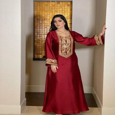 2023 ثوب ترتر ذهبي فضفاض فام رداء مسلم فستان عربي...