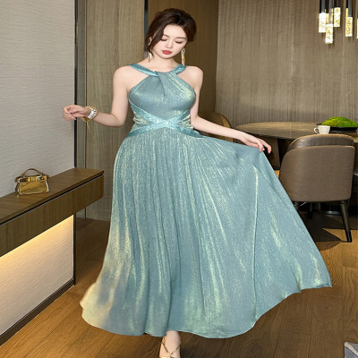 Women's dress French of silk satin shiny