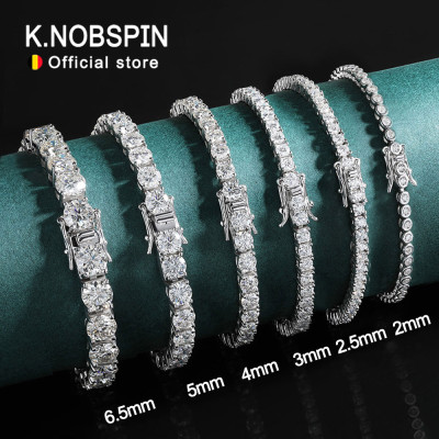 KNOBSPIN 2mm Moissanite Tennis Bracelet 925 Sterli...