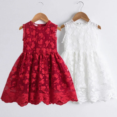 Little Girls Dress New Lace Embroidery Flower Dres...