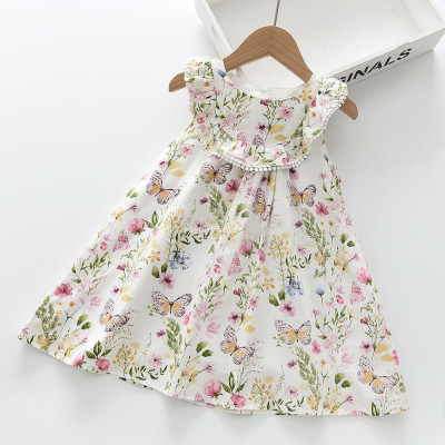 Children Clothes Crew-neck Sleeveless Vest Butterf...