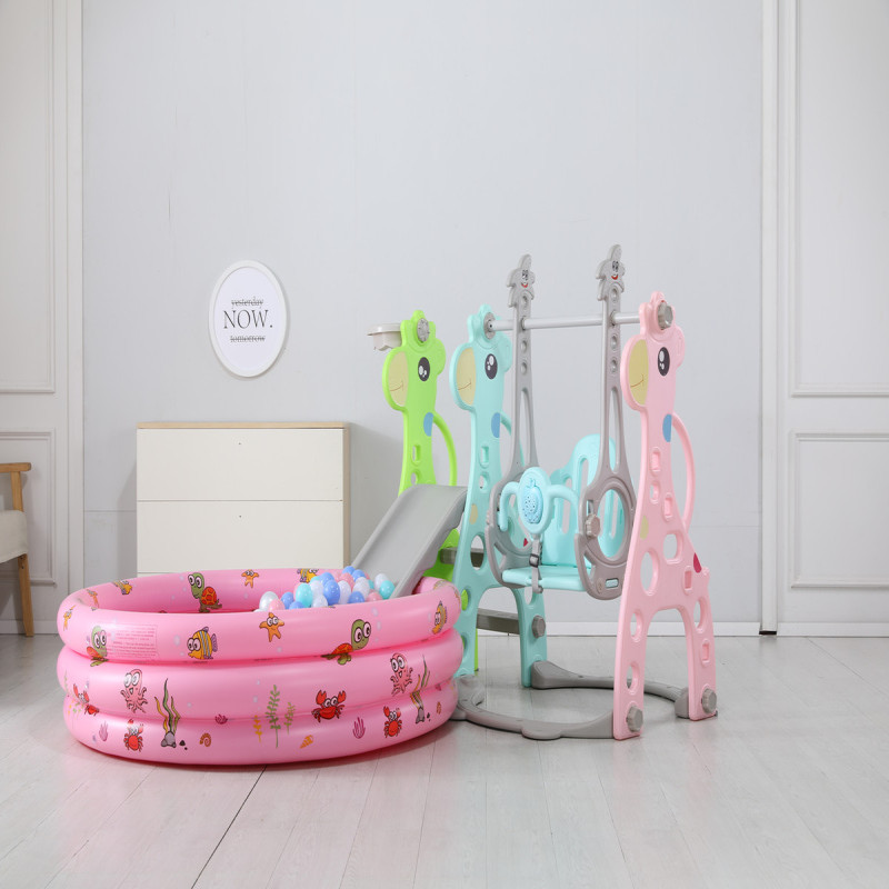 زحليقة علي شكل غزال مع مرجيحة , حلقة كرة سلة و موس...