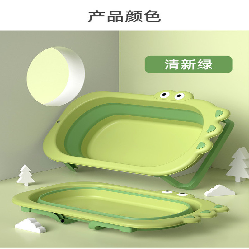 حوض استحمام للأطفال قابل للطي على شكل تمساح مع مخر...