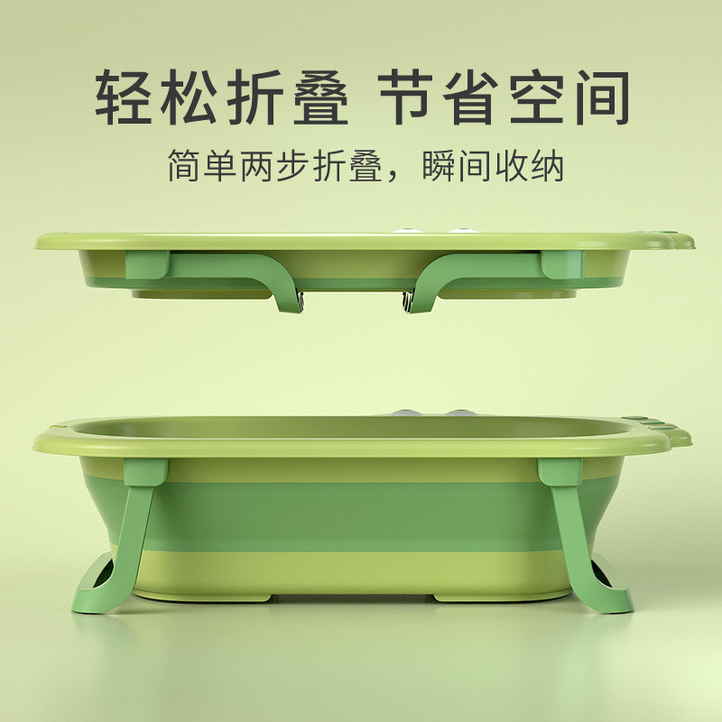 حوض استحمام للأطفال قابل للطي على شكل تمساح مع مخر...