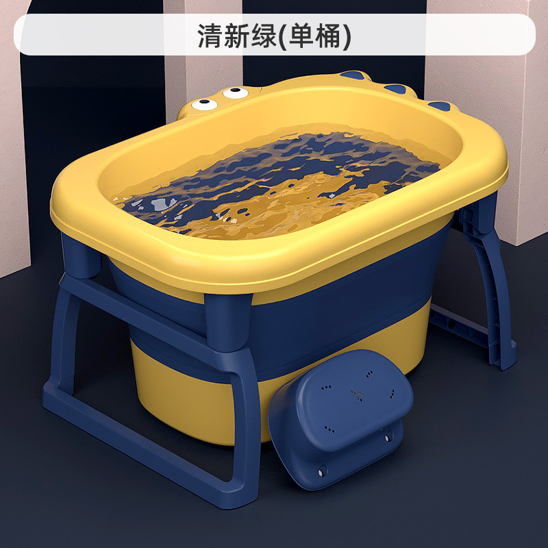 حوض استحمام للأطفال قابل للطي على شكل تمساح مع مخر...