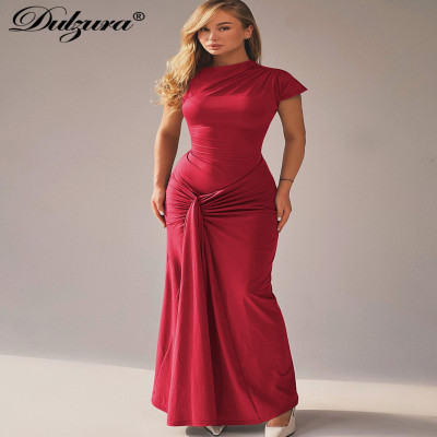 Dulzura Skew Collar Short Sleeves Lace Up Ruched T...