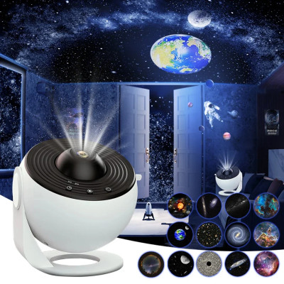 جهاز عرض 13 في 1 على شكل نجمة، جهاز عرض Galaxy Night Light Starry Sky Projector 360 °   تدوير مصباح القبة السماوية لديكور غرفة نوم الأطفال