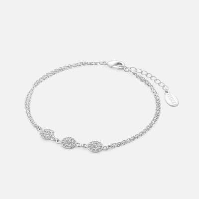 ‎ اسوارة نسائية أنيقة باللون الفضي